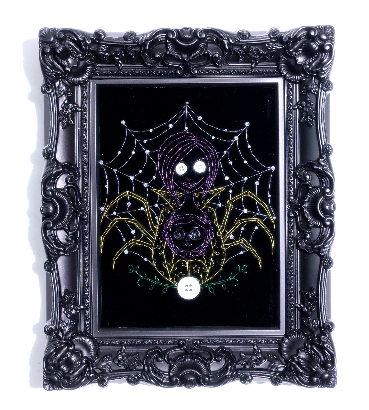 Coraline-themed embroidery