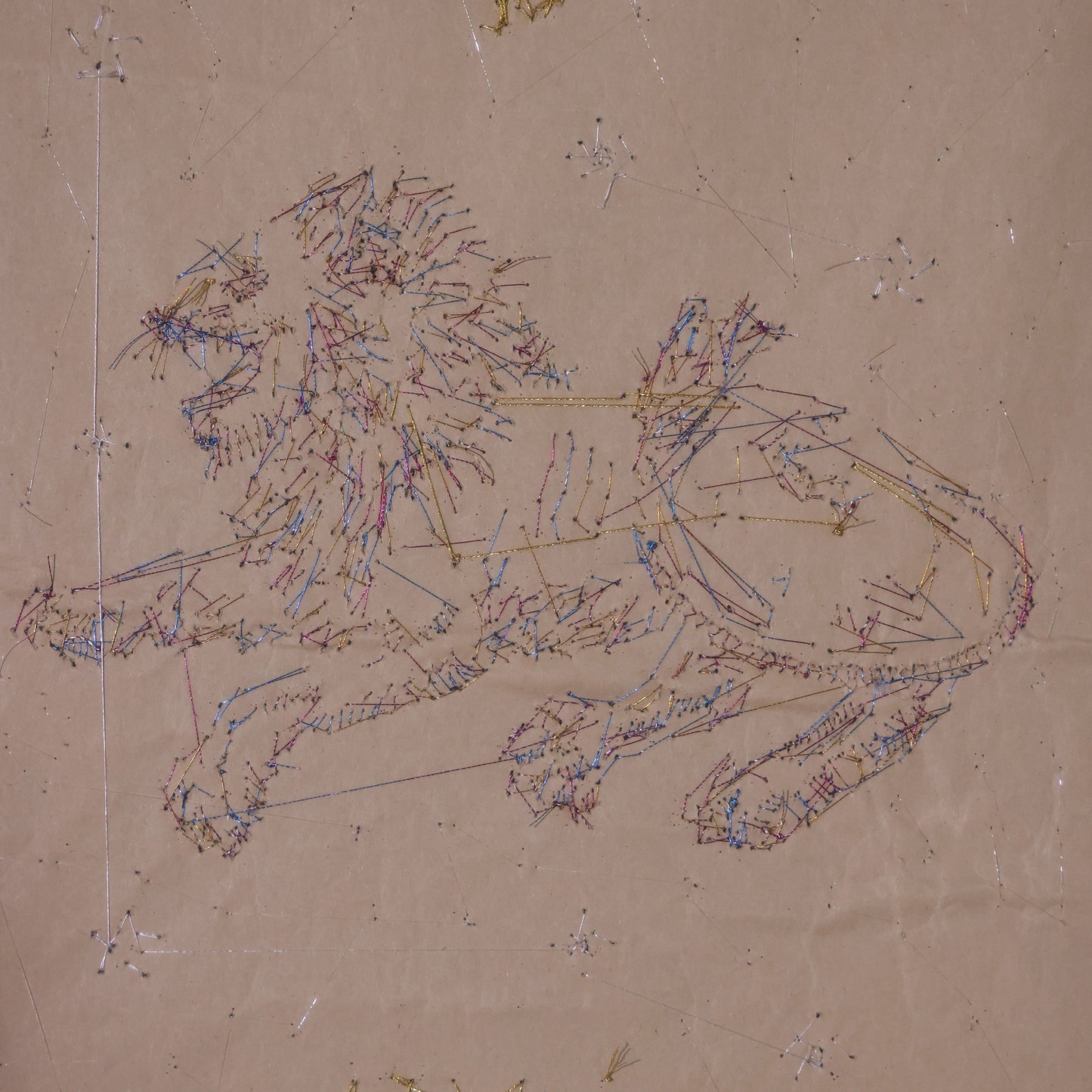 10 Inches Leo Constellation — Handmade Embroidered Decorative Paintings | Zodiac-Themed Embroidery • Leo Embroidery