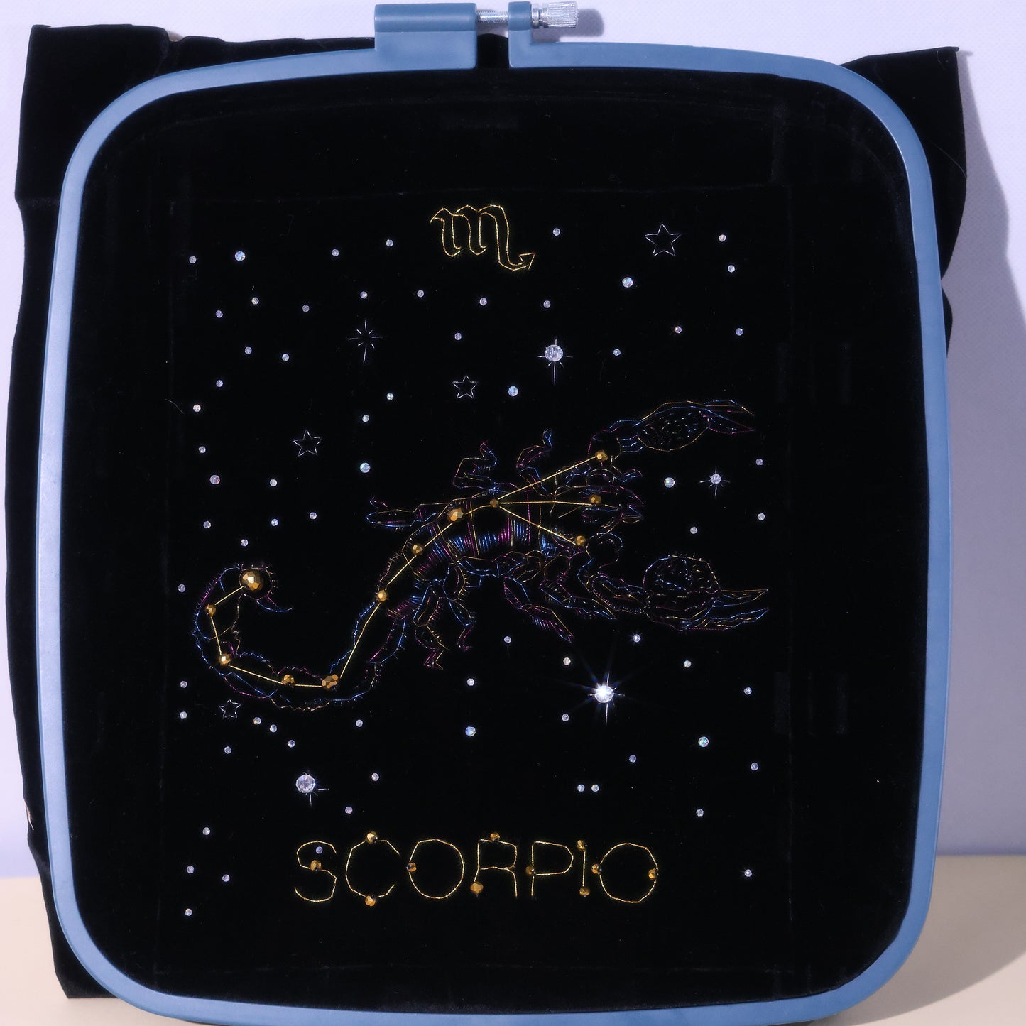 10 Inches Scorpio Constellation — Handmade Embroidered Decorative Paintings | Scorpio-Themed Embroidery • Aquarius Embroidery