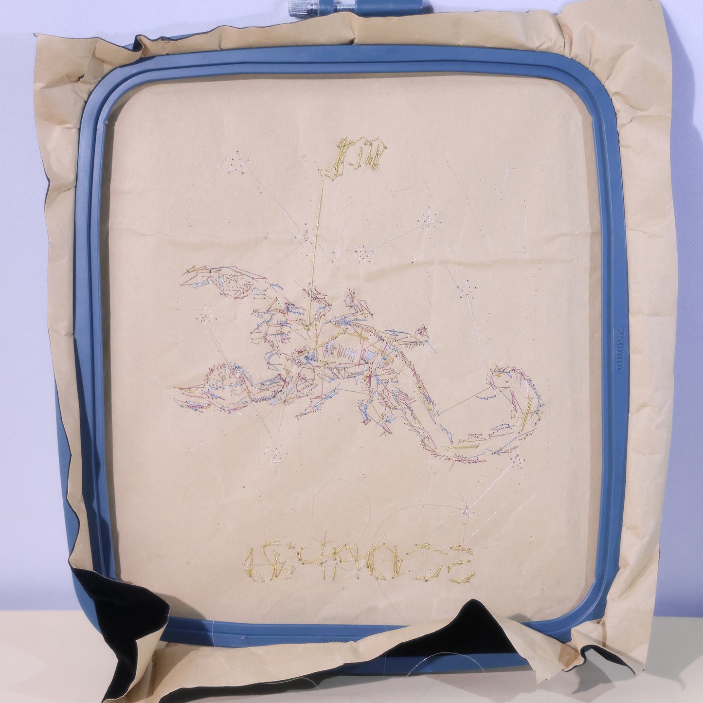 10 Inches Scorpio Constellation — Handmade Embroidered Decorative Paintings | Scorpio-Themed Embroidery • Aquarius Embroidery