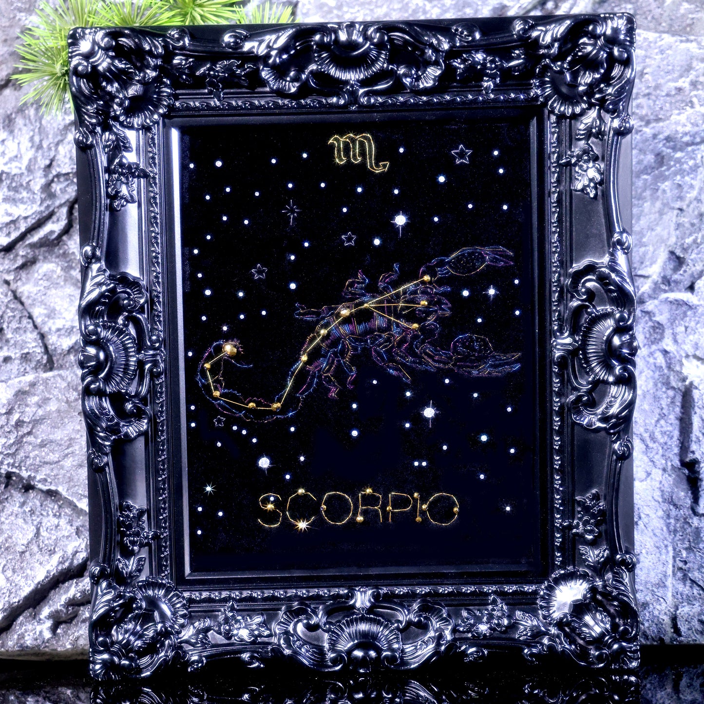 10 Inches Scorpio Constellation — Handmade Embroidered Decorative Paintings | Scorpio-Themed Embroidery • Aquarius Embroidery