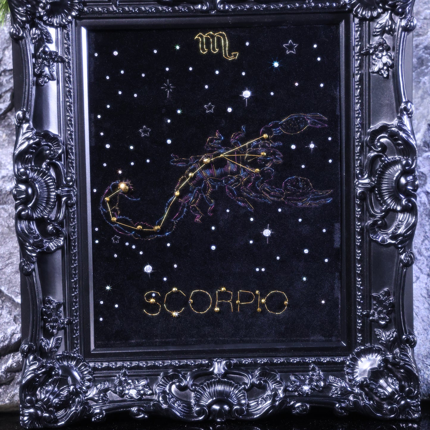 10 Inches Scorpio Constellation — Handmade Embroidered Decorative Paintings | Scorpio-Themed Embroidery • Aquarius Embroidery