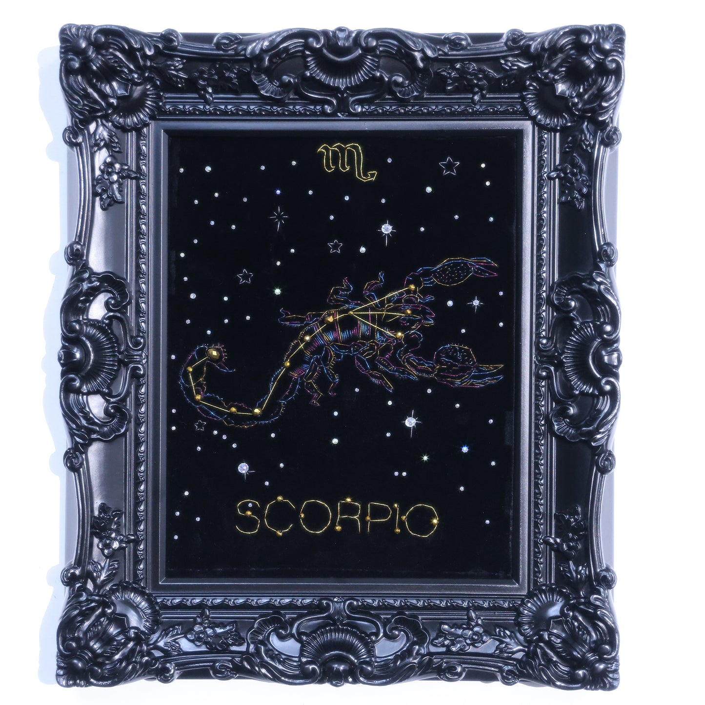10 Inches Scorpio Constellation — Handmade Embroidered Decorative Paintings | Scorpio-Themed Embroidery • Aquarius Embroidery