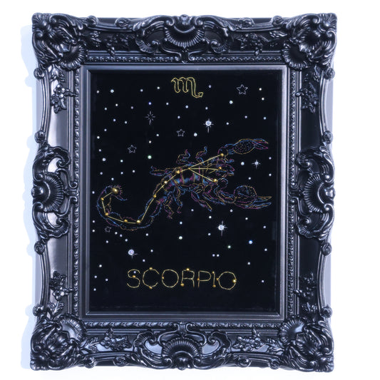 10 Inches Scorpio Constellation — Handmade Embroidered Decorative Paintings | Scorpio-Themed Embroidery • Aquarius Embroidery