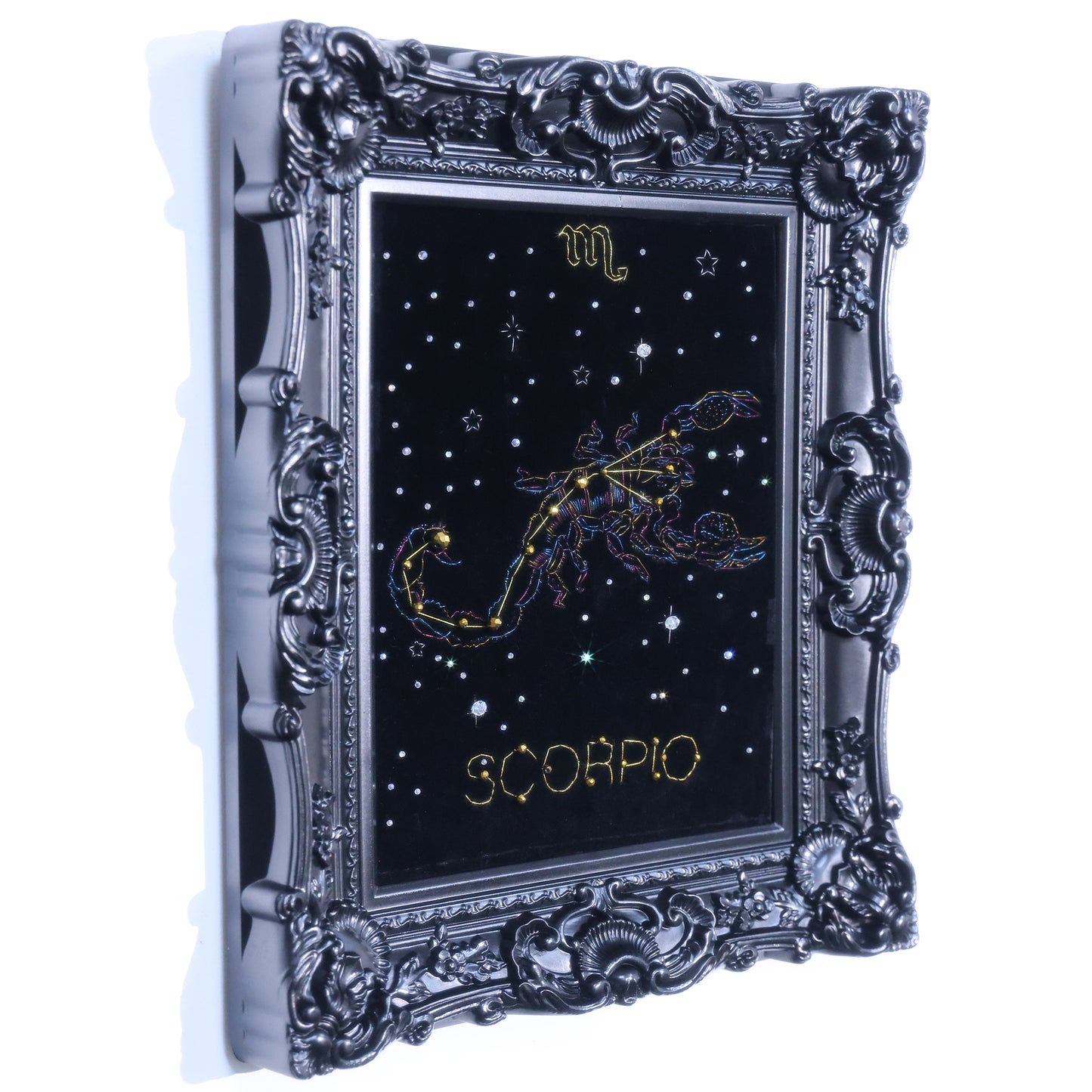 10 Inches Scorpio Constellation — Handmade Embroidered Decorative Paintings | Scorpio-Themed Embroidery • Aquarius Embroidery