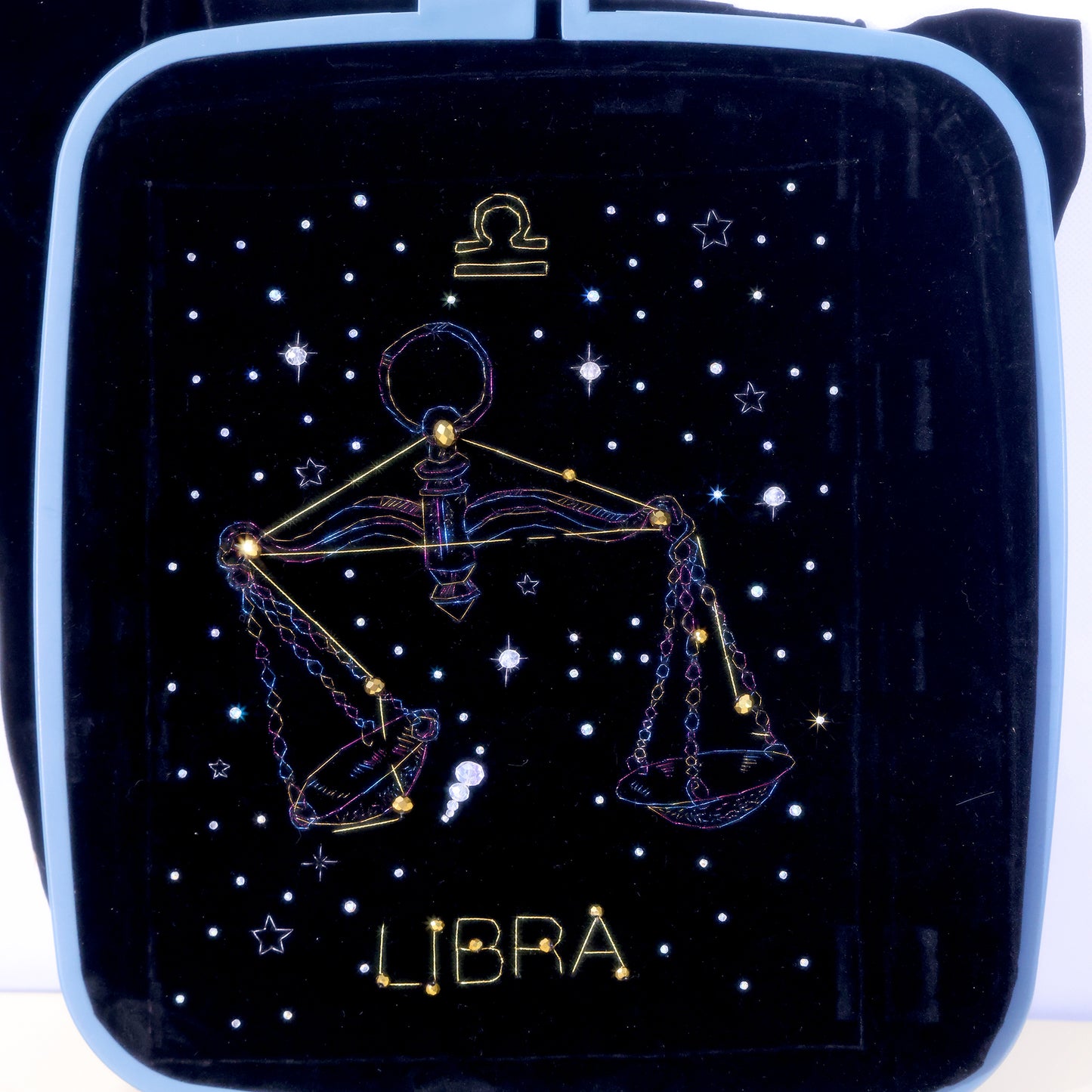 10 Inches Libra Scales — Handmade Embroidered Decorative Paintings | Libra-Themed Embroidery • Aquarius Embroidery