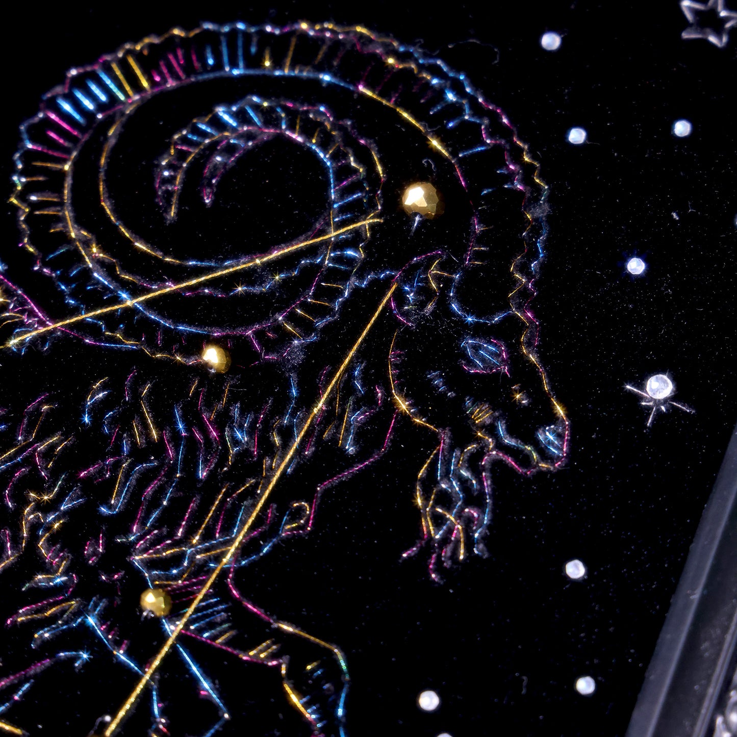 10 Inches Capricorn Constellation — Handmade Embroidered Decorative Paintings | Zodiac-Themed Embroidery • Capricorn Embroidery